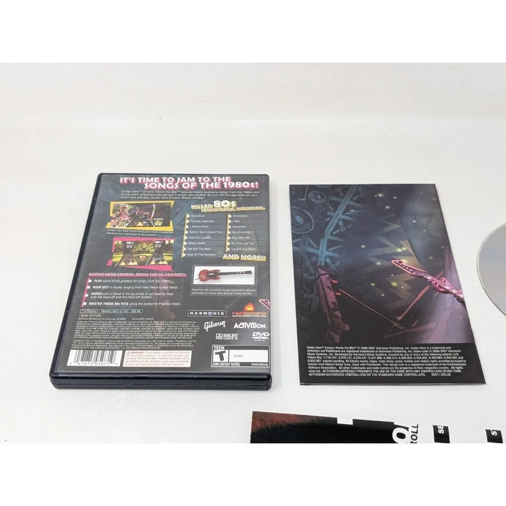 Guitar Hero Encore Rocks the 80s PS2 PlayStation 2 Game‎ Complete CIB W/ Poster